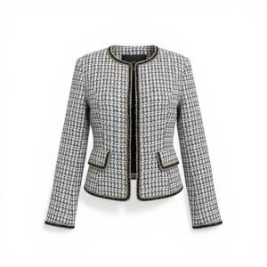 Modern Tweed Suit Jacket Short Style